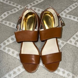 Michael Kors leather wedge sandals